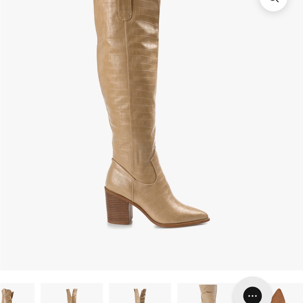 Journee Collection Beige Over the Knee Boots